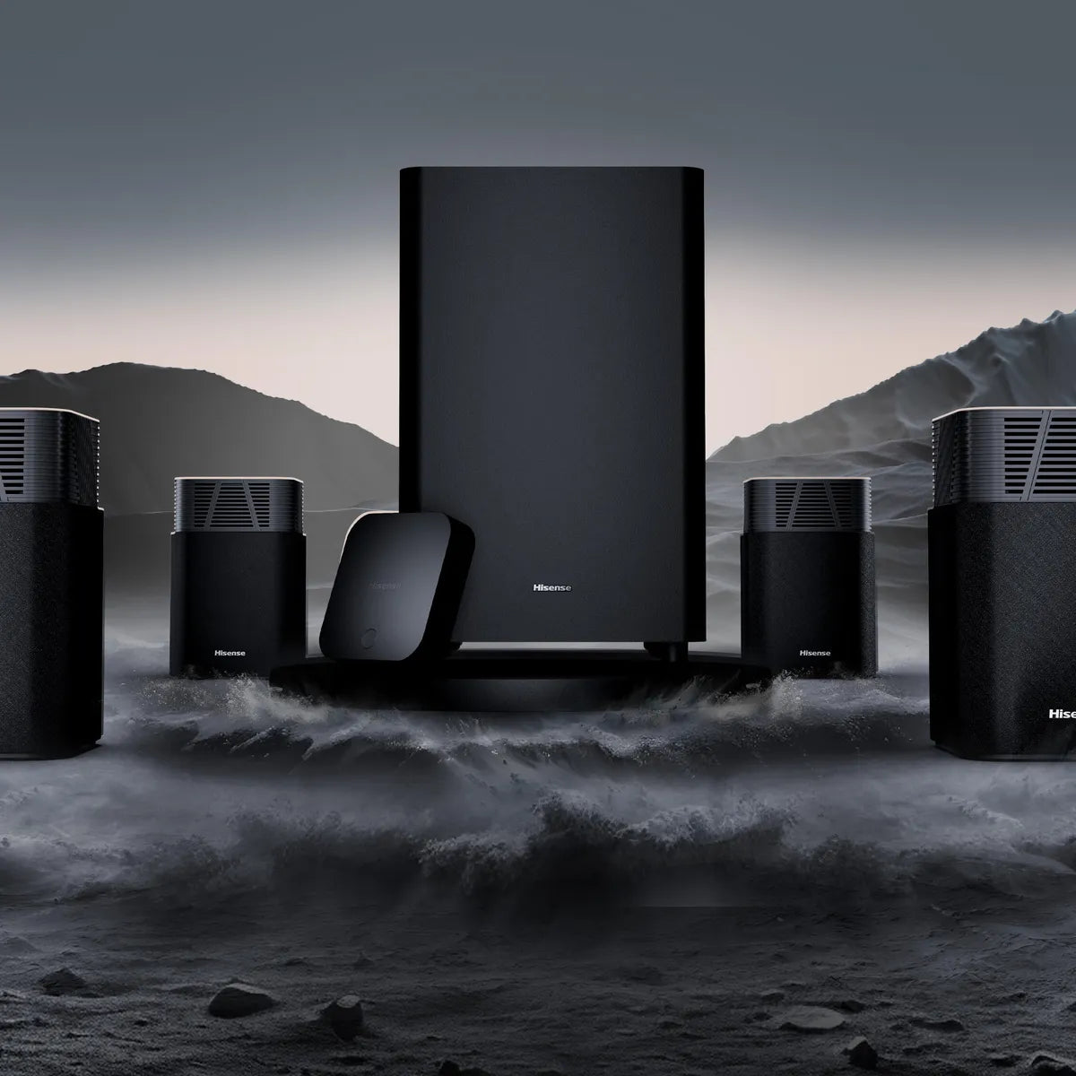 HISENSE HT Saturn 4.1.2 channel home theatre system Dolby Atmos surround sound with wireless subwoofer