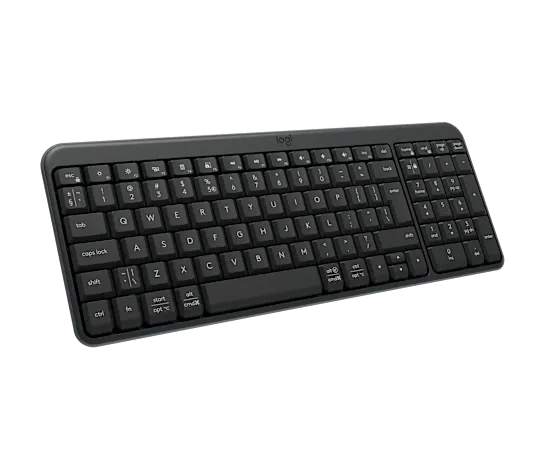 Logitech K250 Wireless Bluetooth Keyboard in graphite with full-size layout and number pad