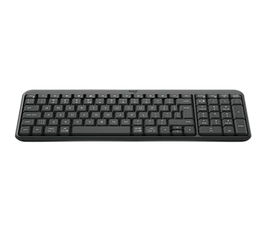Logitech K250 Wireless Bluetooth Keyboard in graphite with full-size layout and number pad