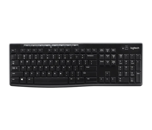 Logitech K270 Wireless Keyboard full-size black keyboard with number pad and media keys