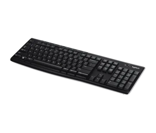 Logitech K270 Wireless Keyboard full-size black keyboard with number pad and media keys