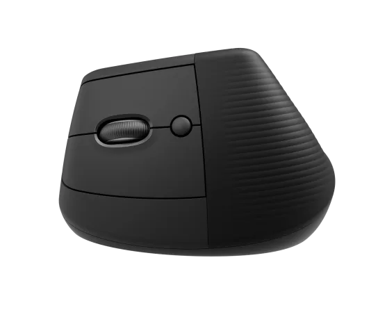 Logitech Lift Vertical Ergonomic Mouse Graphite Black with 57-degree design for reduced wrist strain