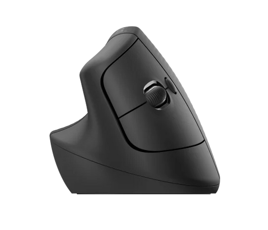 Logitech Lift Vertical Ergonomic Mouse Graphite Black with 57-degree design for reduced wrist strain