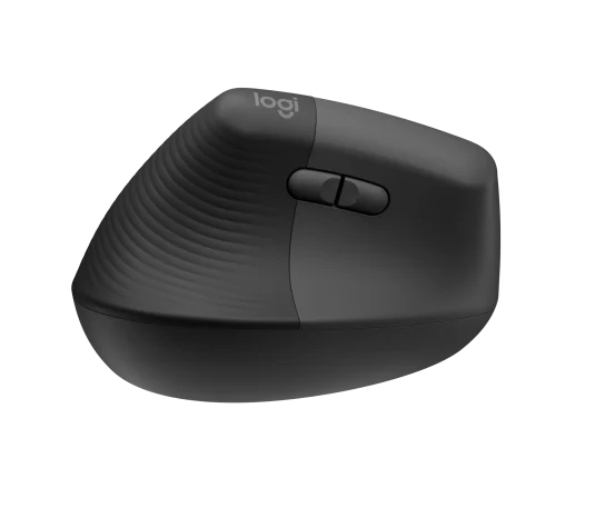 Logitech Lift Vertical Ergonomic Mouse Graphite Black with 57-degree design for reduced wrist strain
