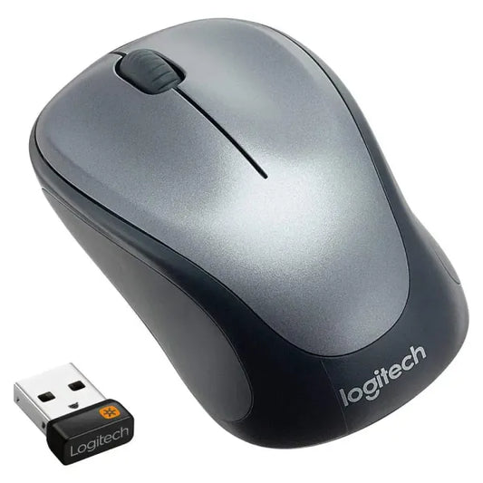 Logitech M235 Wireless Mouse in black with ergonomic compact design and optical tracking