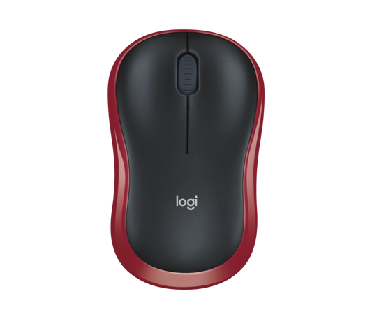 Logitech M185 wireless mouse with compact ergonomic design, featuring smooth tracking, reliable 2.4GHz wireless connectivity, and a plug-and-play USB receiver.