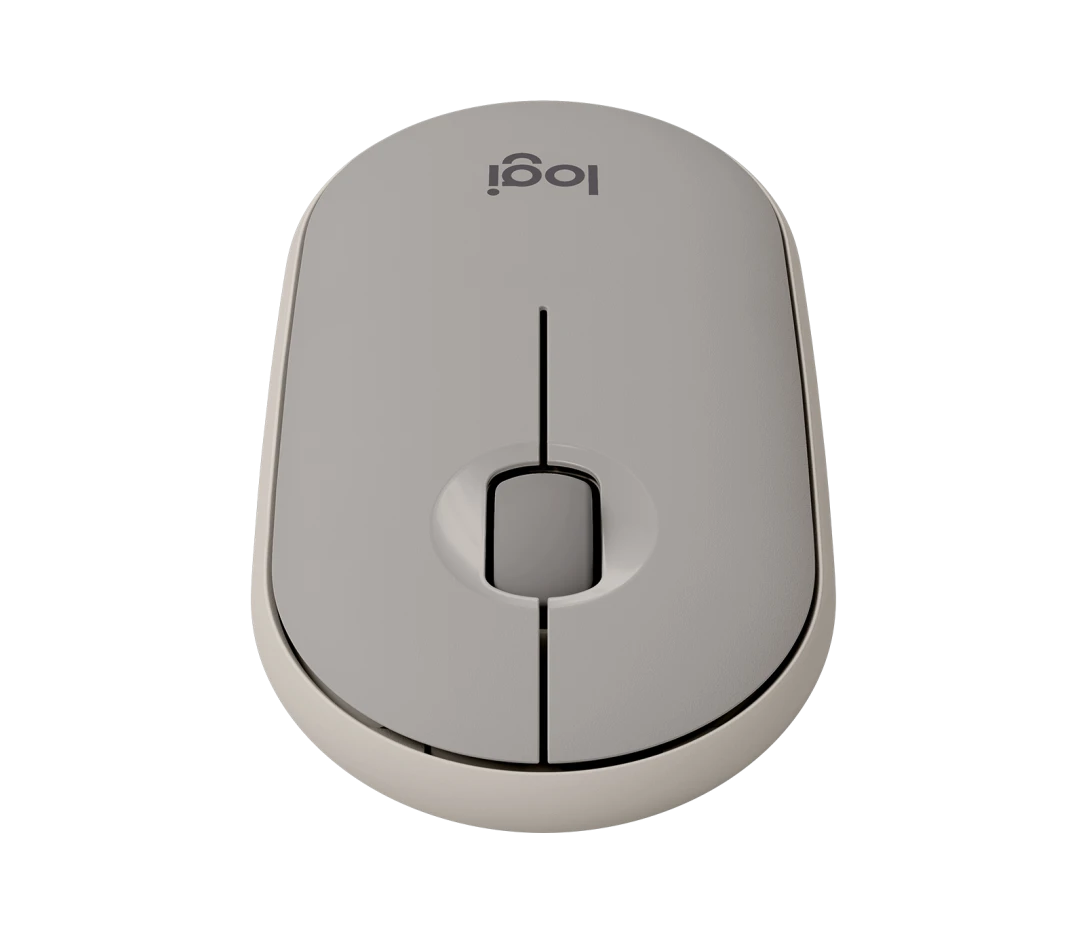 Logitech Pebble M350 wireless mouse with slim modern design, silent clicks, smooth tracking, and dual Bluetooth or USB receiver connectivity — ideal for minimalist workspaces.