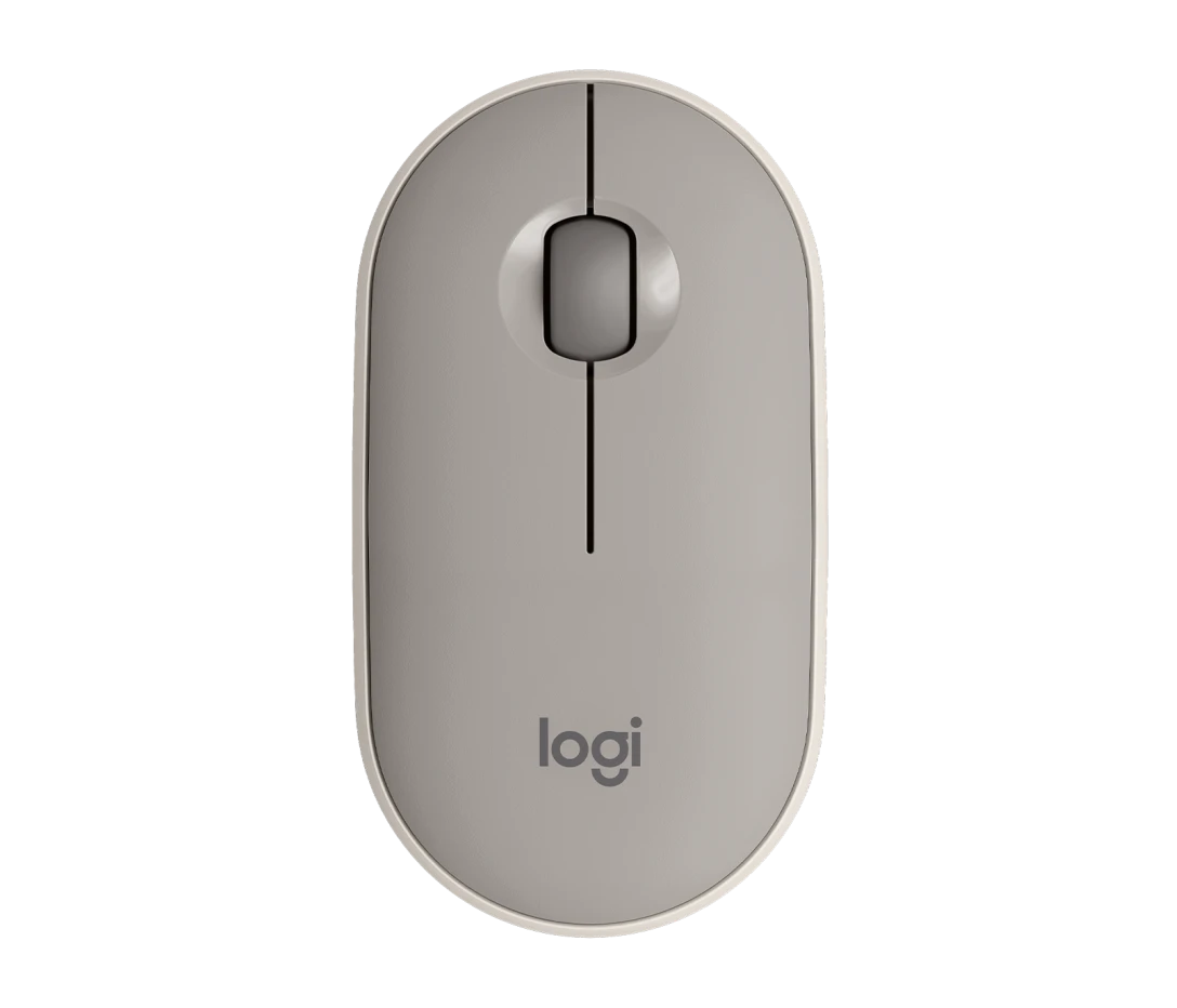 Logitech Pebble M350 wireless mouse with slim modern design, silent clicks, smooth tracking, and dual Bluetooth or USB receiver connectivity — ideal for minimalist workspaces.
