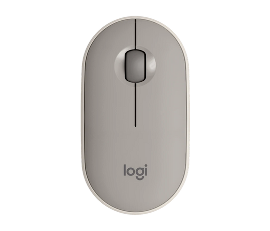 Logitech Pebble M350 wireless mouse with slim modern design, silent clicks, smooth tracking, and dual Bluetooth or USB receiver connectivity — ideal for minimalist workspaces.