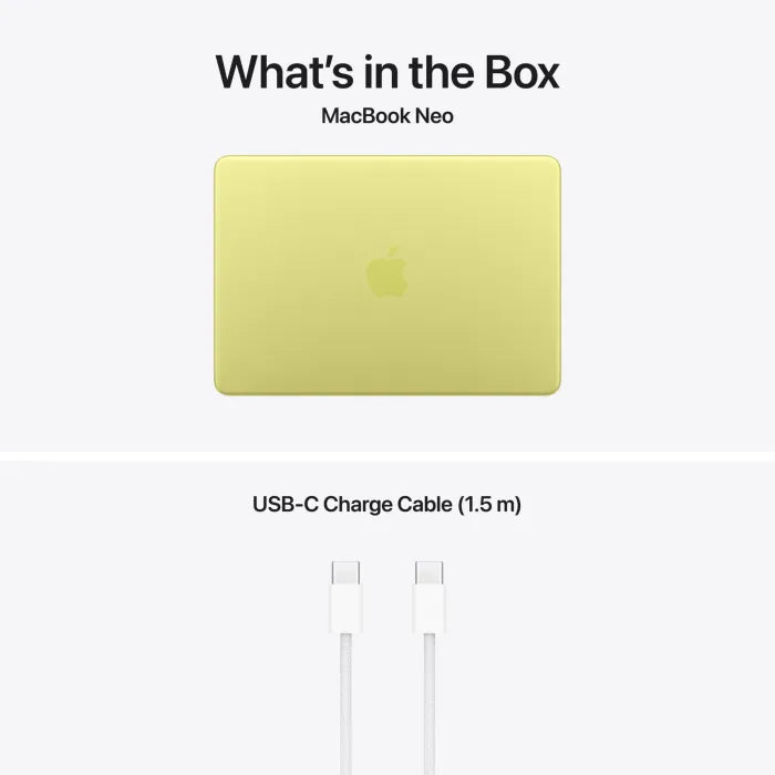 13-inch MacBook Neo Citrus laptop with Apple A18 Pro chip 8GB RAM 512GB SSD and Touch ID for portable everyday productivity