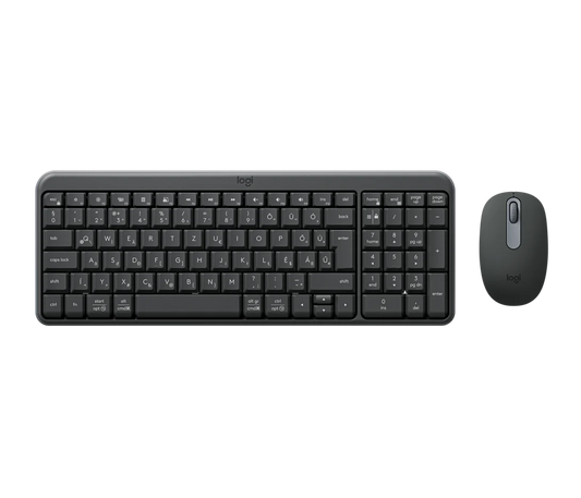 Logitech MK250 wireless keyboard and mouse combo with compact full-size keyboard and comfortable optical mouse, designed for reliable everyday computing and clutter-free wireless connectivity.