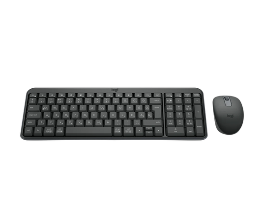 Logitech MK250 wireless keyboard and mouse combo with compact full-size keyboard and comfortable optical mouse, designed for reliable everyday computing and clutter-free wireless connectivity.