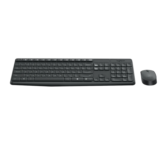 Logitech MK235 Wireless Keyboard and Mouse Combo in grey front view