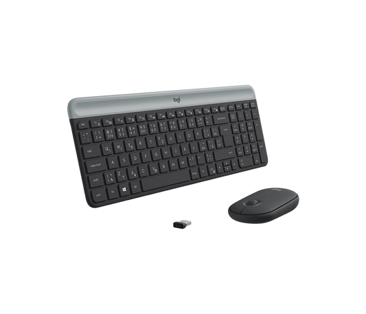 Logitech MK470 slim wireless keyboard and mouse combo with modern minimalist design, quiet typing, and reliable 2.4GHz wireless connectivity — perfect for contemporary workspaces.