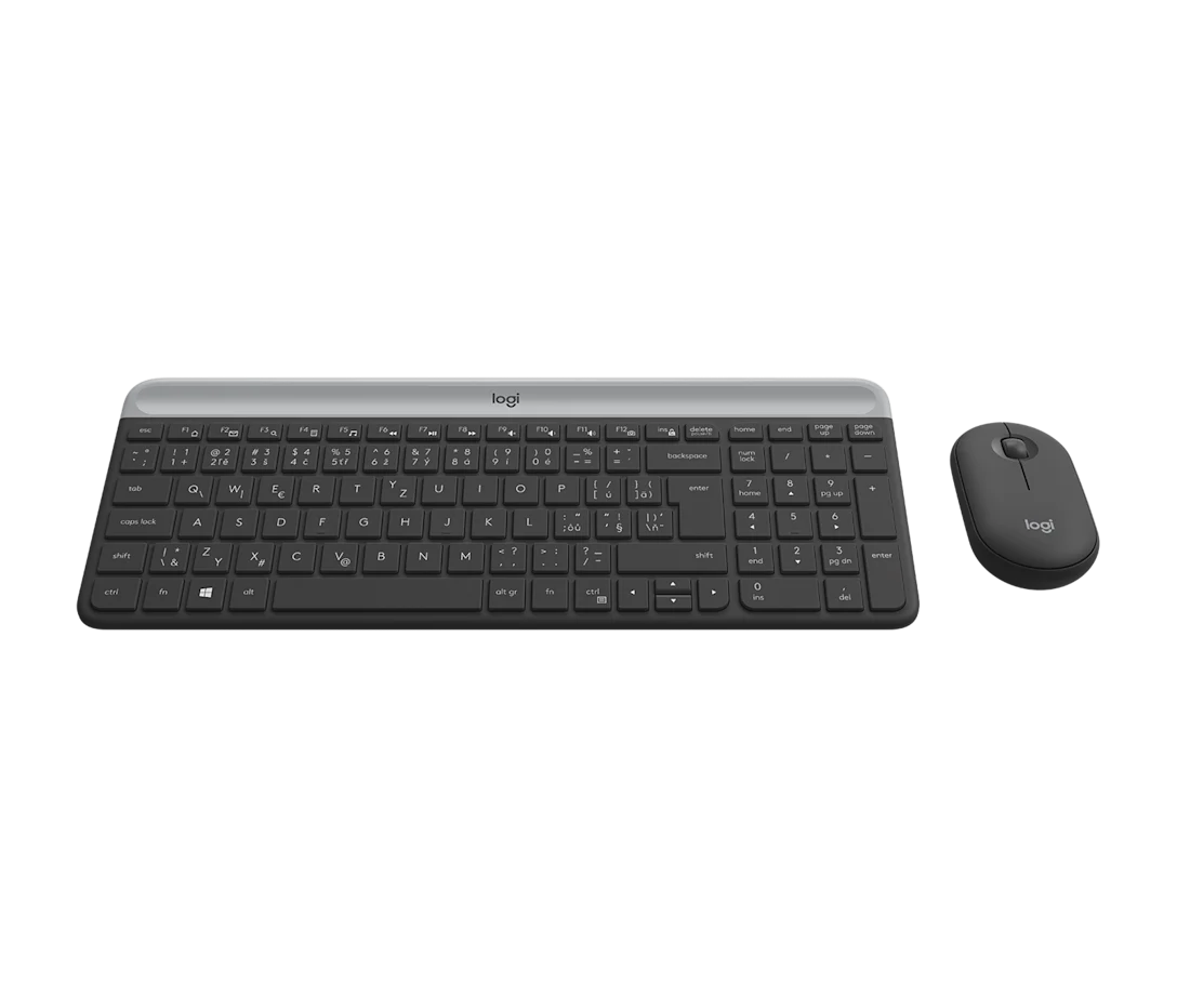 Logitech MK470 slim wireless keyboard and mouse combo with modern minimalist design, quiet typing, and reliable 2.4GHz wireless connectivity — perfect for contemporary workspaces.