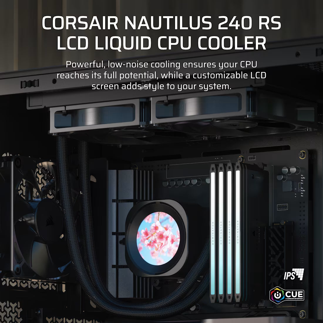 NAUTILUS 240 RS LCD AIO CPU Cooler 2.1'''' IPS LCD Screen RS120 Fans 240 - view 3