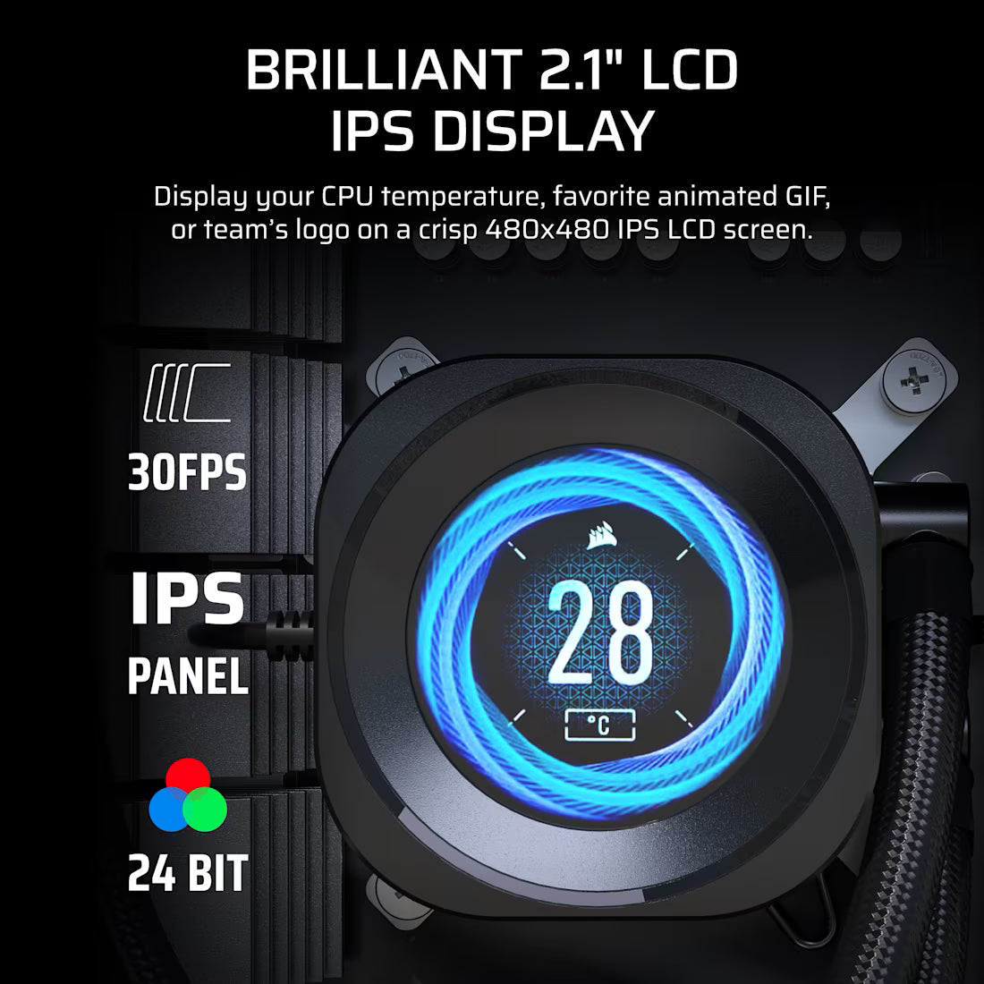 NAUTILUS 240 RS LCD AIO CPU Cooler 2.1'''' IPS LCD Screen RS120 Fans 240 - view 4