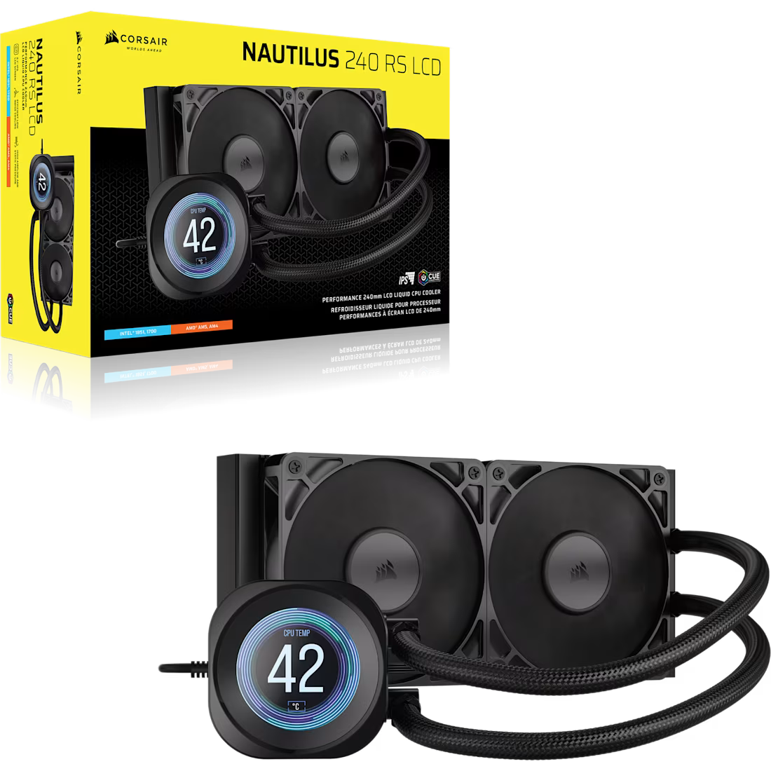 NAUTILUS 240 RS LCD AIO CPU Cooler 2.1'''' IPS LCD Screen RS120 Fans 240 - view 2