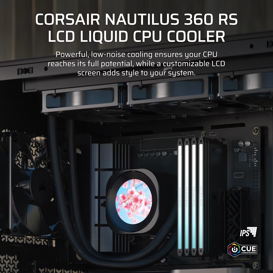 NAUTILUS 360 RS LCD AIO CPU Cooler 2.1'''' IPS LCD Screen RS120 Fans 360 - view 3
