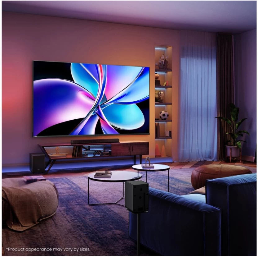 Hisense 100" Q7Q 144Hz 4K QLED Smart TV with Dolby Vision Atmos and VRR — massive screen for immersive gaming and cinema.