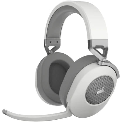 Corsair HS65 Wireless premium white gaming headset with Dolby audio and microphone