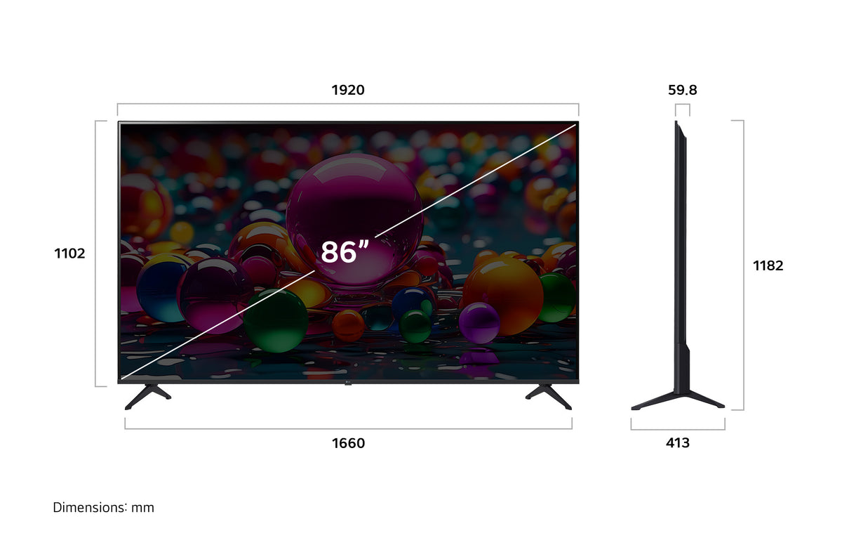 LG 86UA85006 86-inch LED smart TV - front view