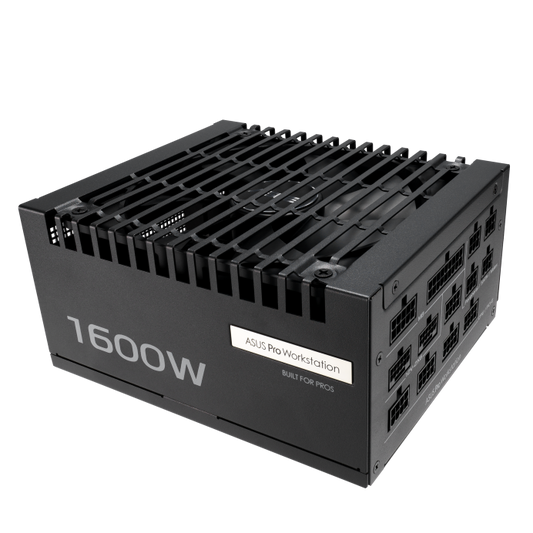 ASUS Pro WS 1600W Platinum workstation power supply – front product view