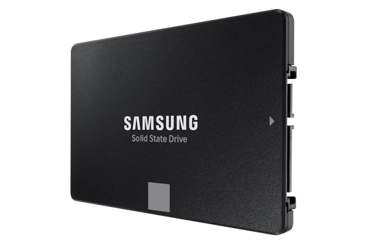 Samsung 870 EVO 2.5 inch 500GB SATA SSD front view showing compact design