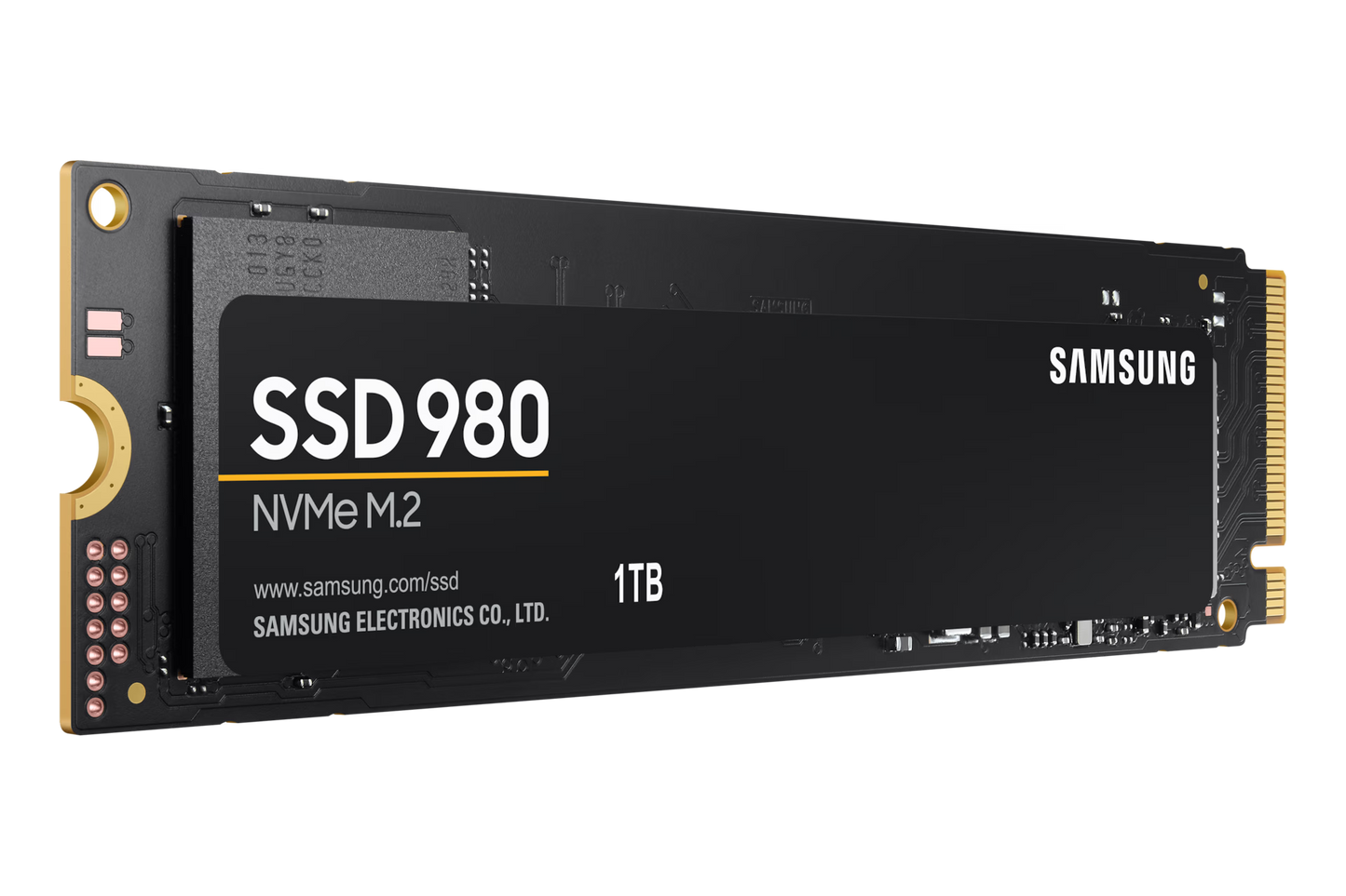 Samsung 980 1TB M.2 NVMe SSD front view showing compact design