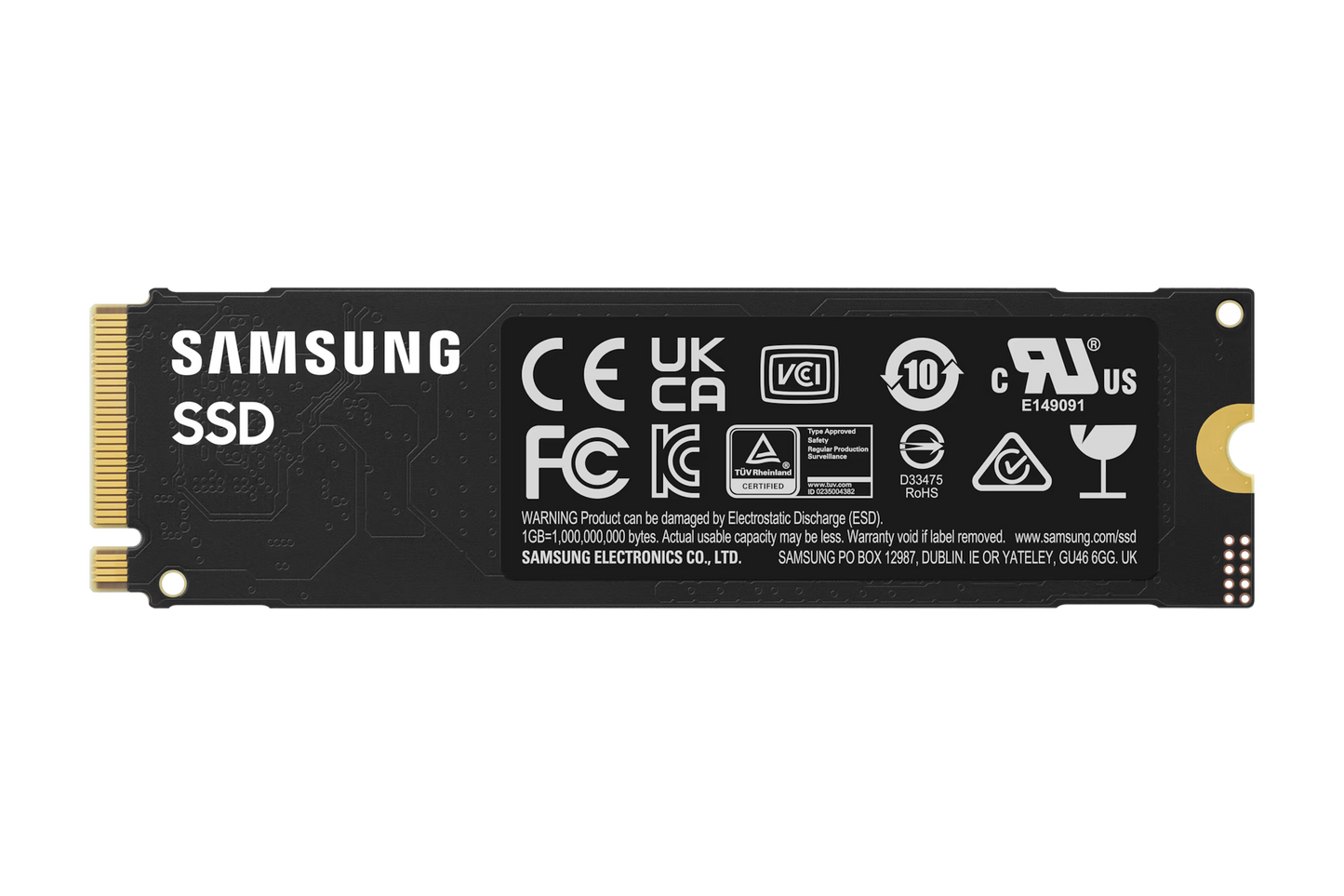 Samsung 990 EVO Plus 1TB NVMe SSD front view showing M.2 2280 compact design
